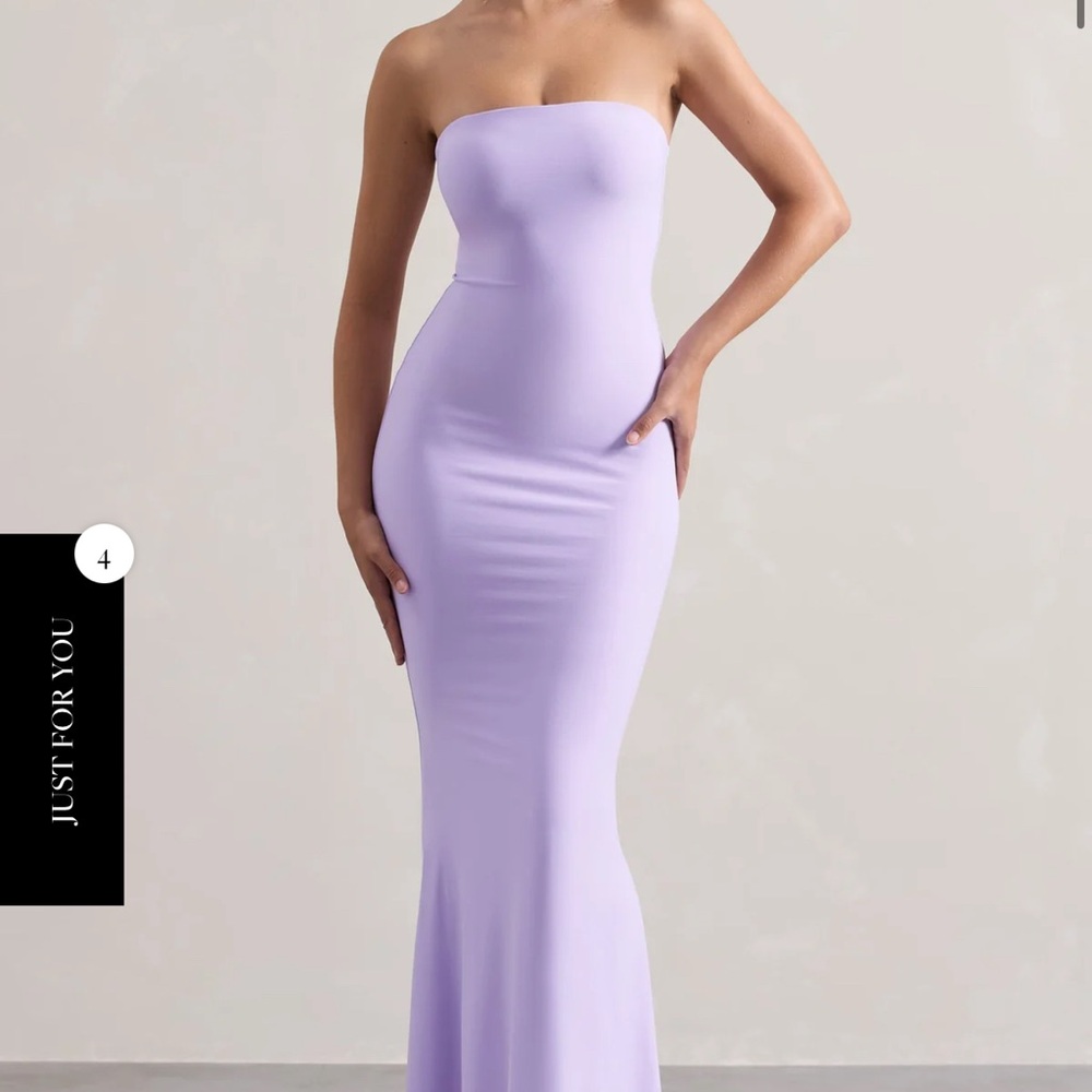LILAC BANDEAU FISHTAIL MAXI DRESS